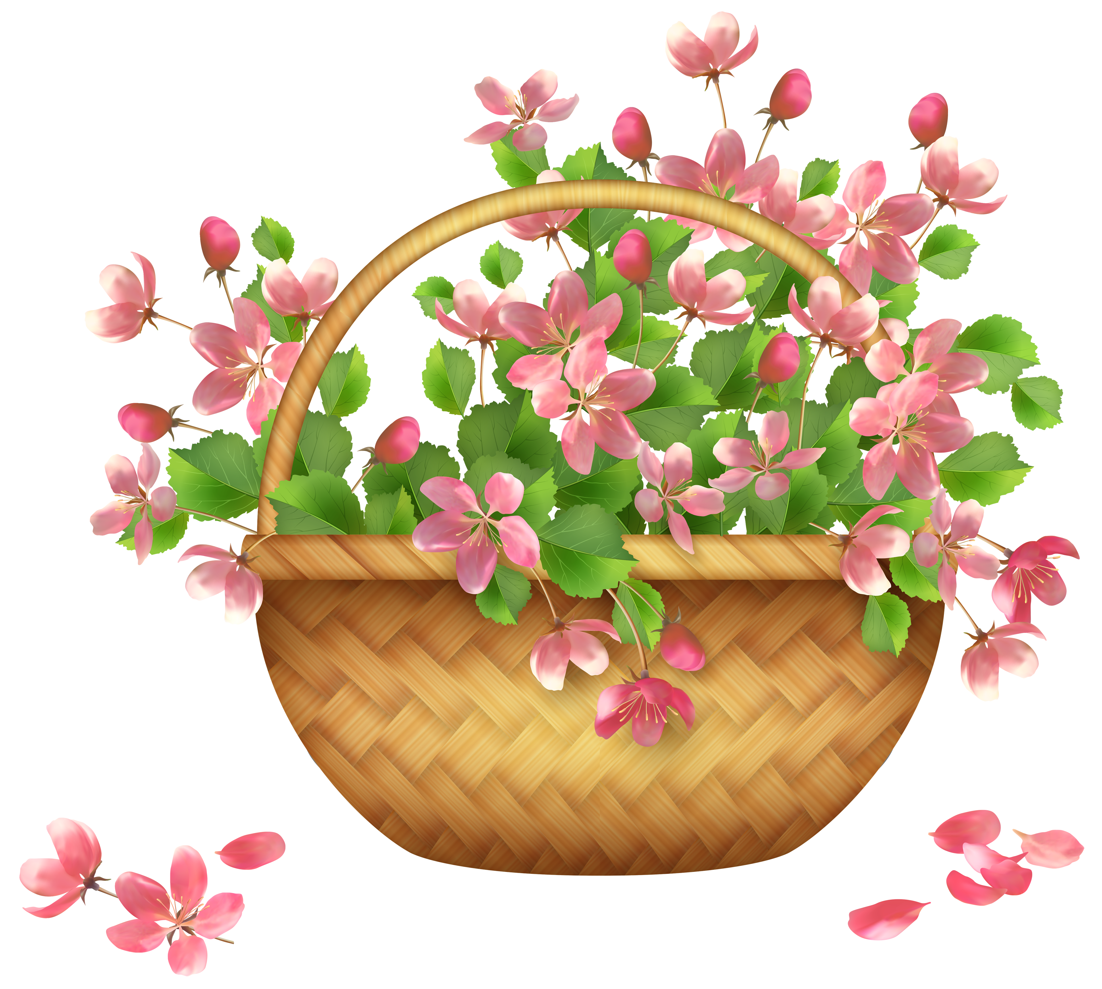 Spring Flower Basket PNG Clipart 