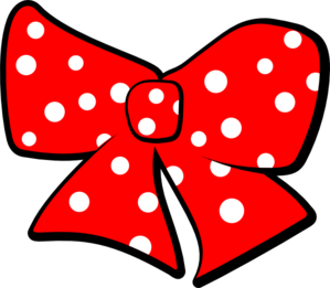 Bow With Polka Dots Clip Art at Clker