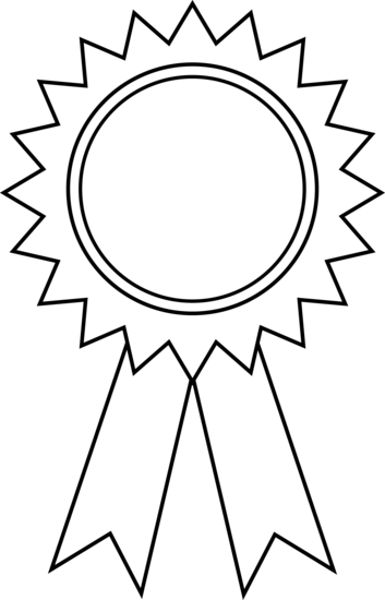 first place ribbon black and white