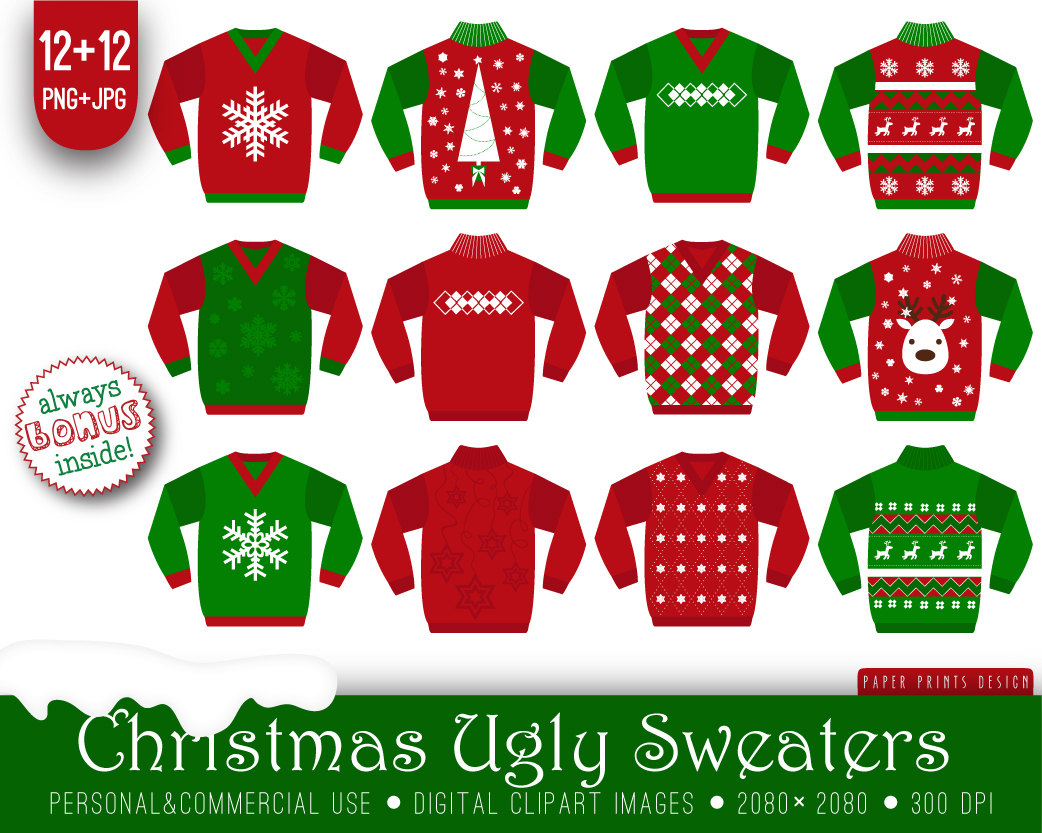 Popular items for sweater clipart 