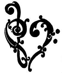 treble and bass clef arty - Clip Art Library