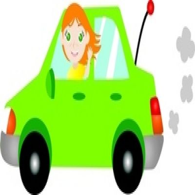 Young girl driving clipart 