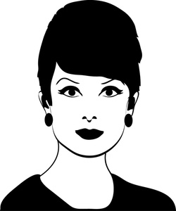 Lady clipart black and white 