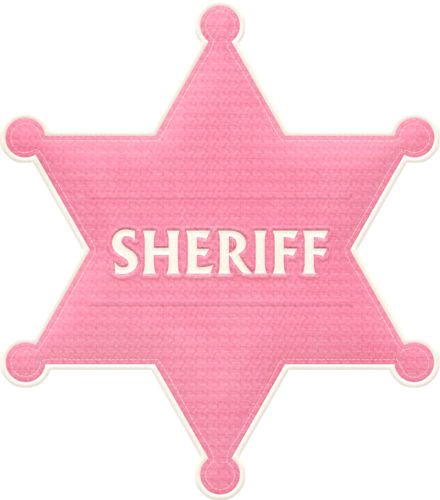 Pink sheriff badge clip art cowgirl western image 