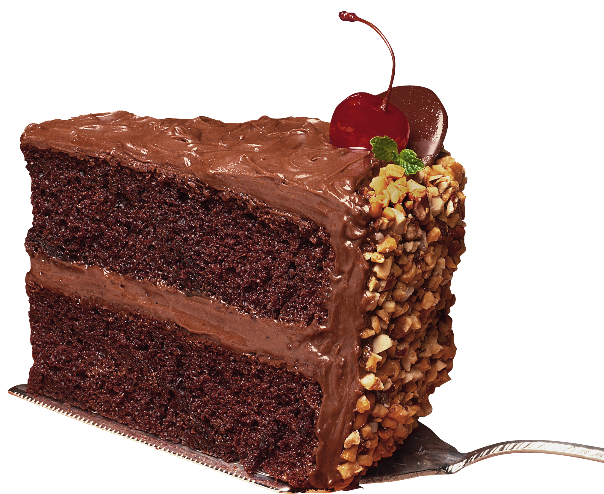 Slice of chocolate cake clipart 