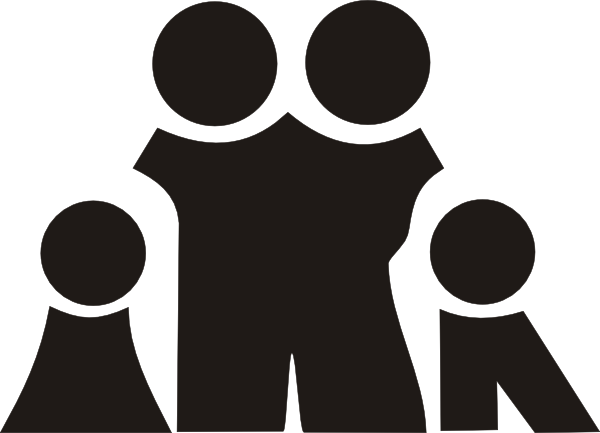 Large Family Black And White Clipart 