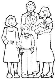 Small family clipart black and white 