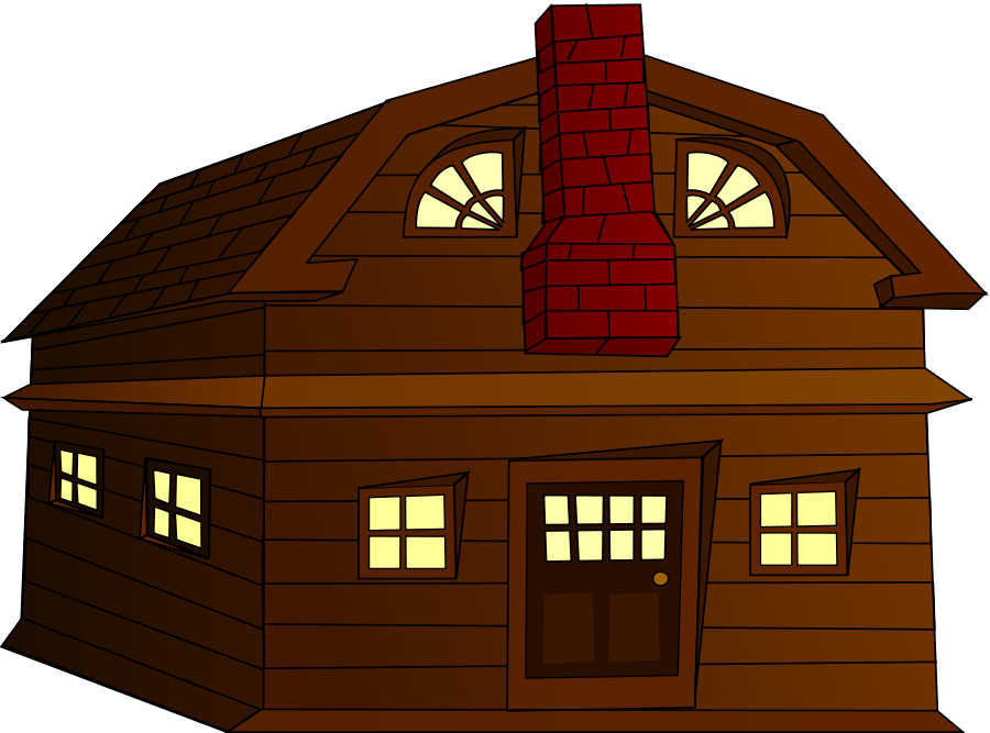 Wood house clipart 