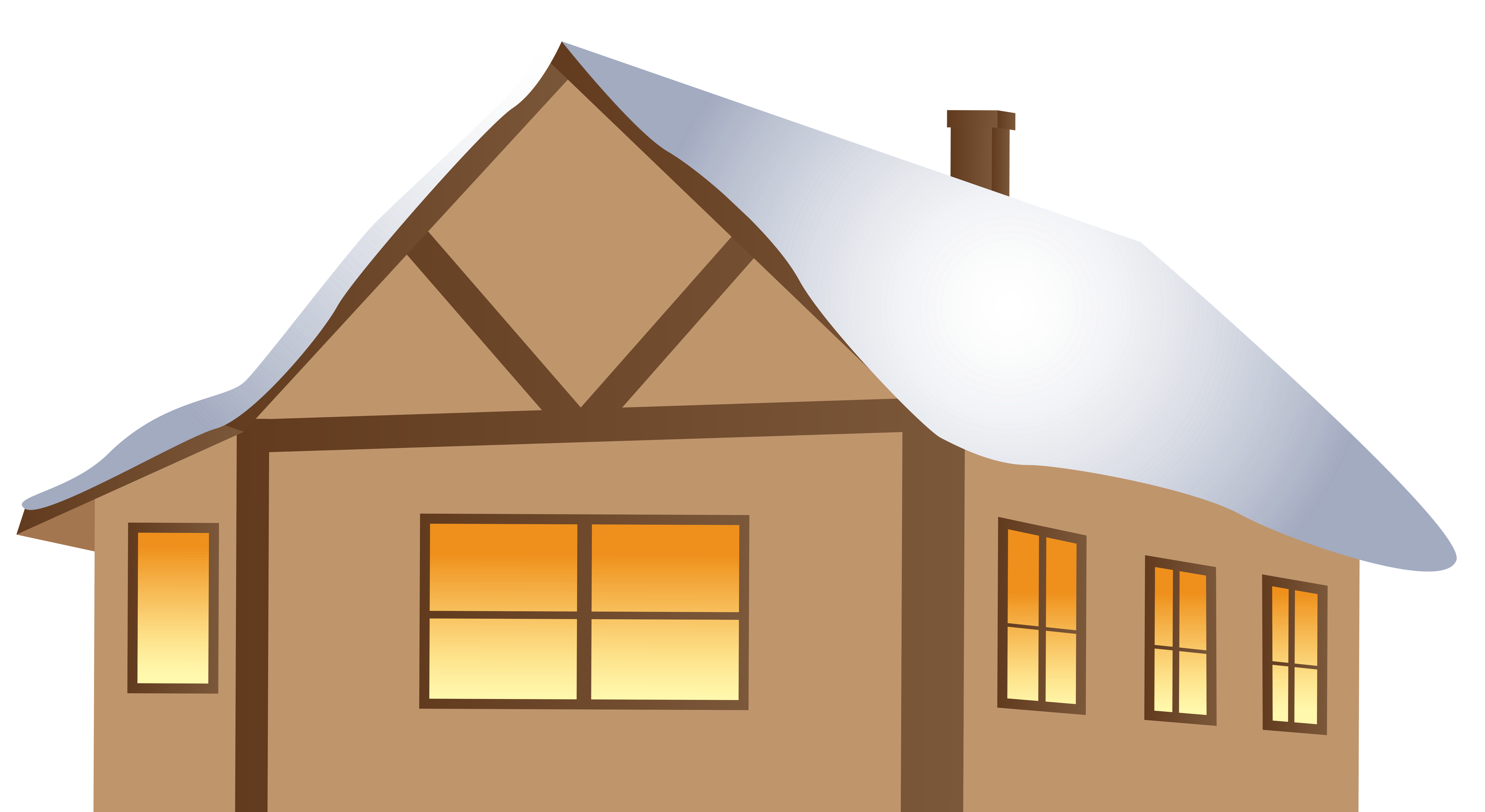 Winter Brown House PNG Clipart Image 