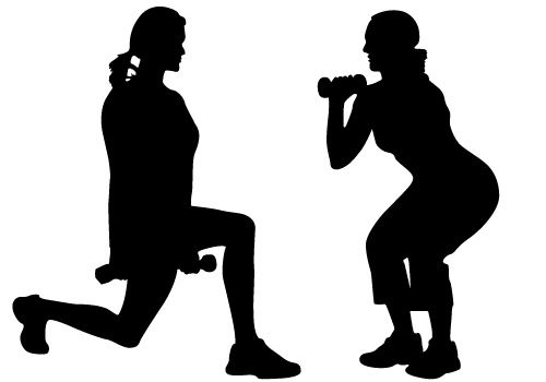 Woman exercising clipart 