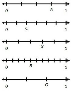 Fractional number line clipart 