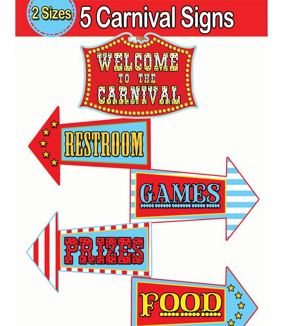 Carnival Party Photo Booth Props, Circus Party Props – Tracy Digital Design