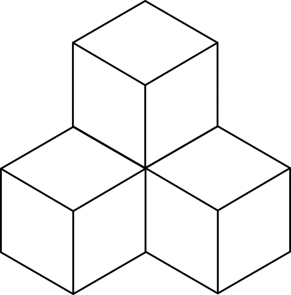 Ребенок с кубиком контур