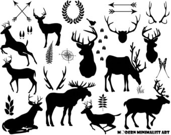 Items similar to Digital Download Gold Metal Deer Silhouettes Buck 