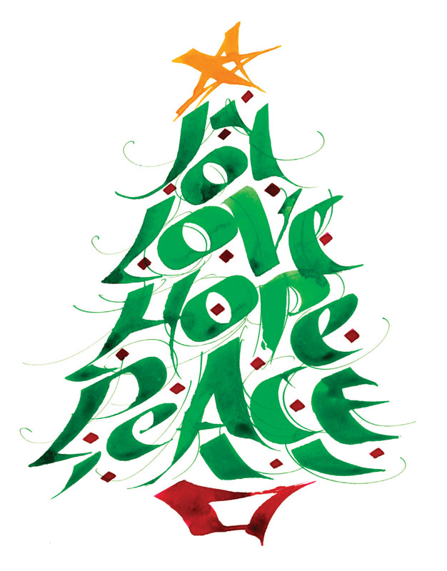 Peace Love Joy Christmas Clipart