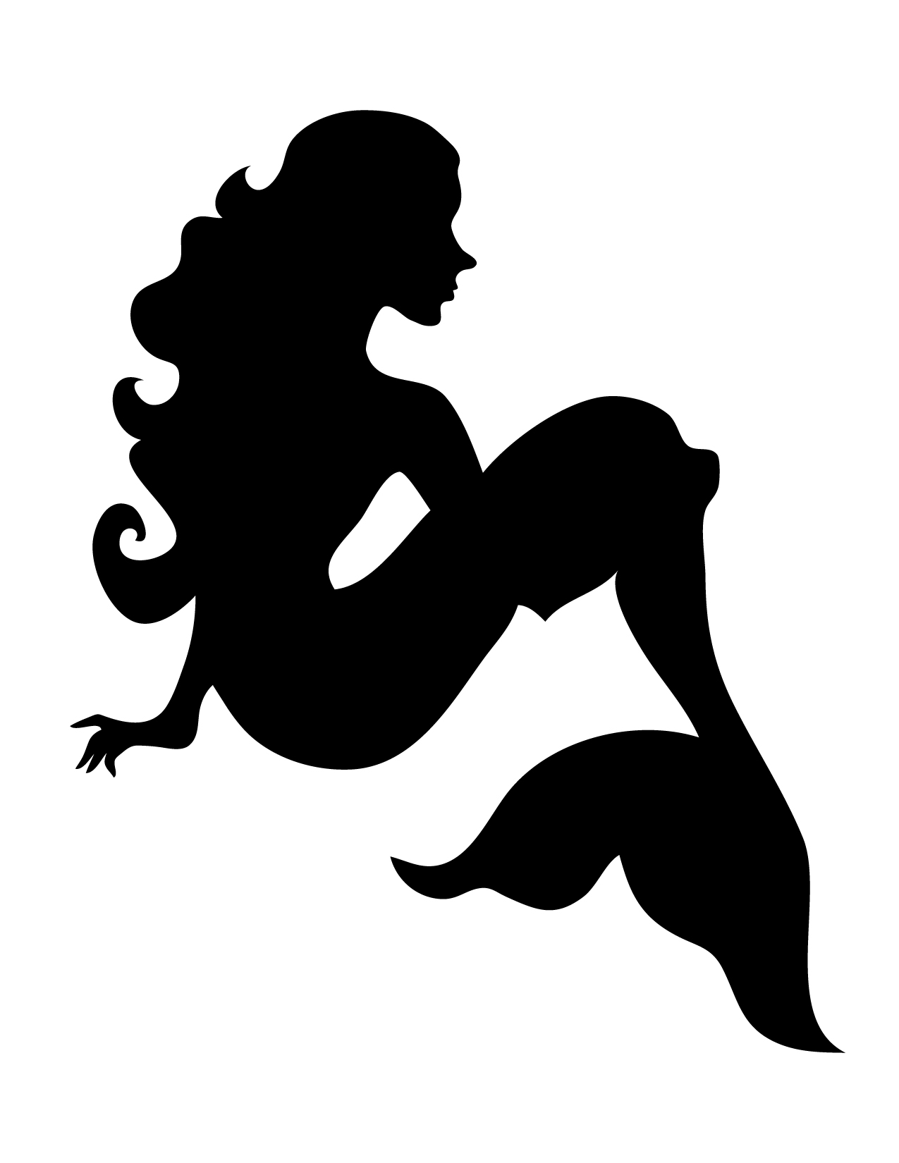 Mermaid clipart outline 