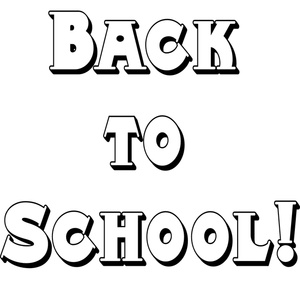 Back to school banner clipart black and white 