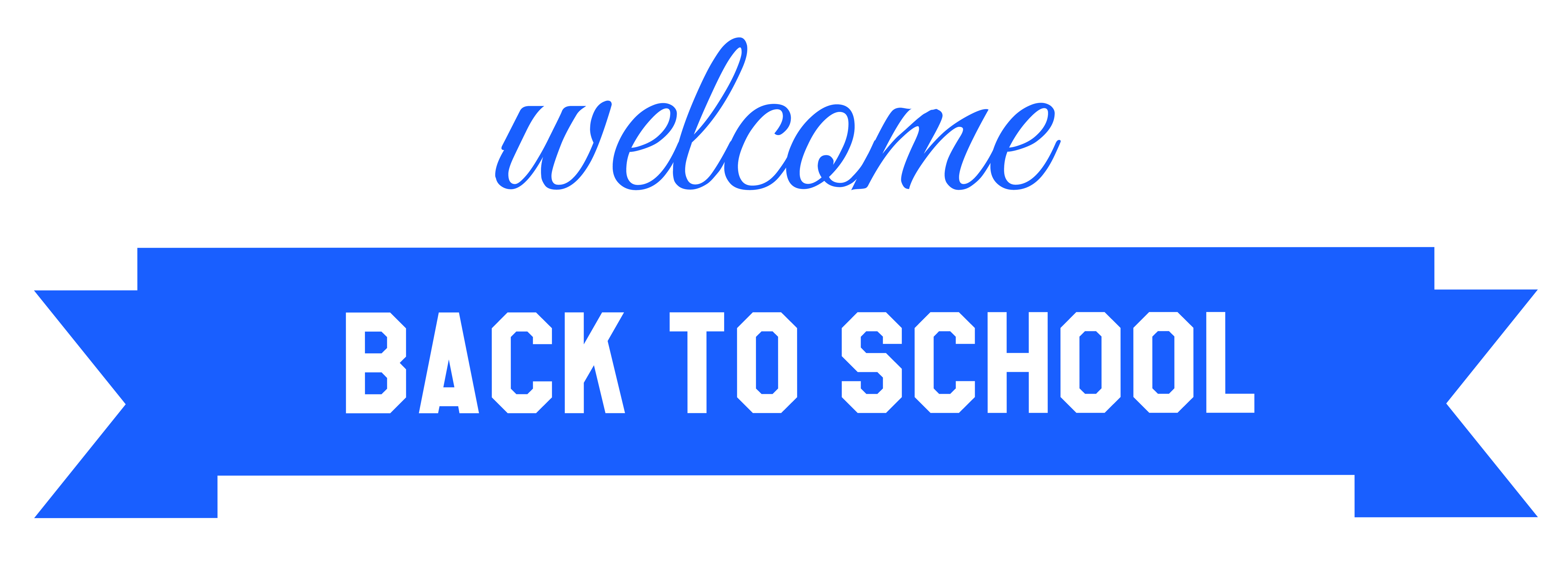 Blue Welcome Back to School Banner PNG Image 