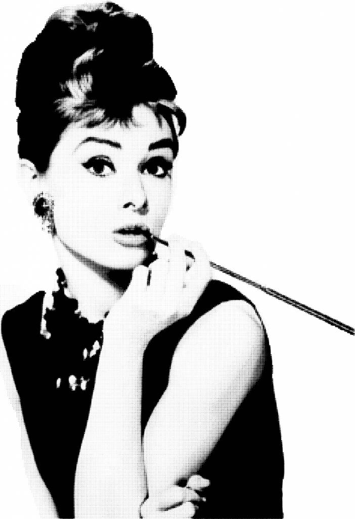 audrey hepburn black and white silhouette