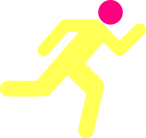 Yellow Pink Running Icon On Transparent Background Clip Art at 
