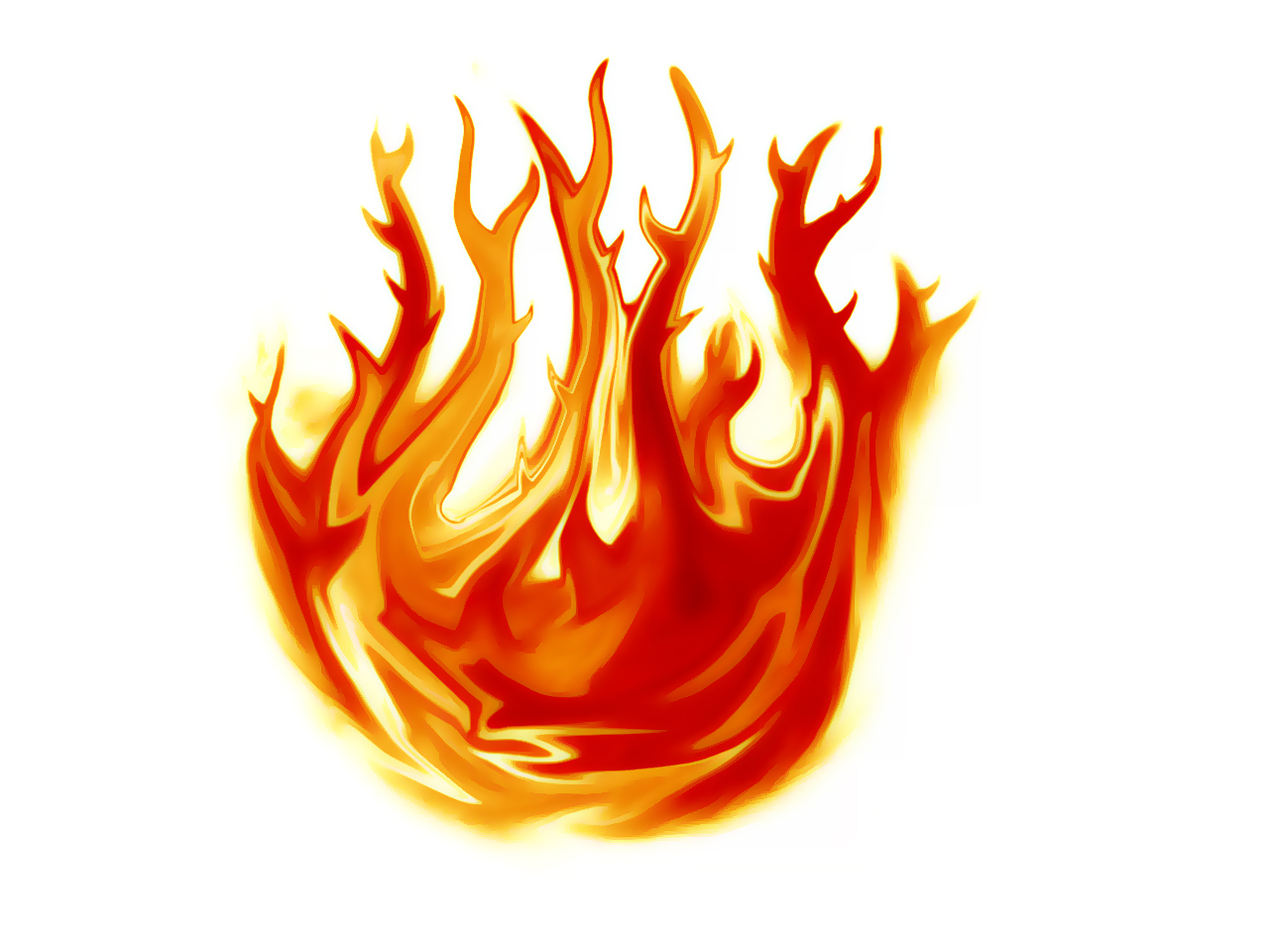 Realistic fire flames clipart png 