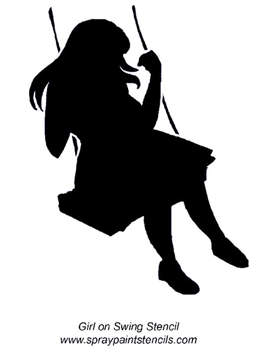 girl on swing silhouette 