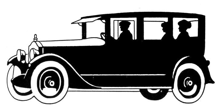 Silhouette vintage car clipart 