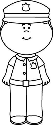 Police uniform clipart black and white 
