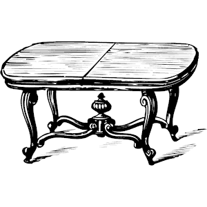 Coffee table clipart black and white 