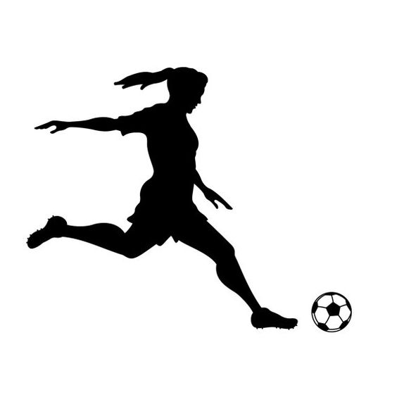girl playing soccer clip art