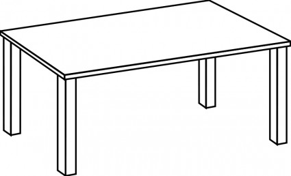 Couch coffee table clipart black and white 