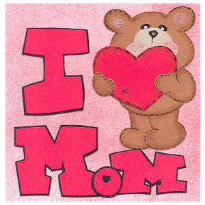 Mother&Day I Love Mom Teddy Bear from Cool Clip Art