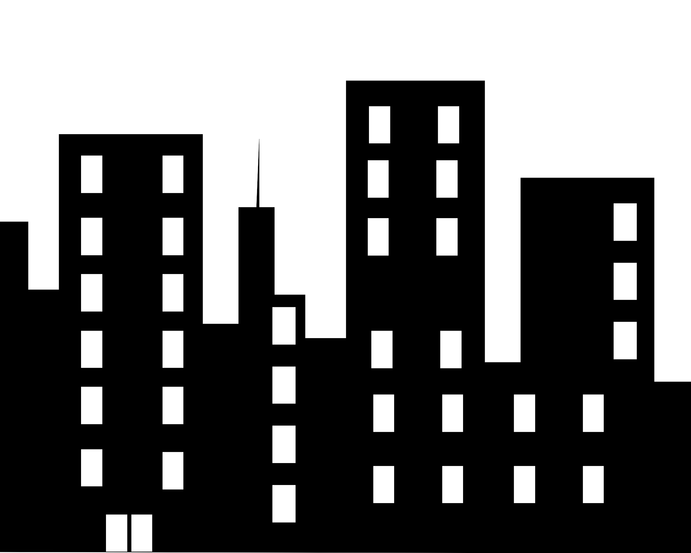 Building Clipart Black And White Set Of Black And White Vector 