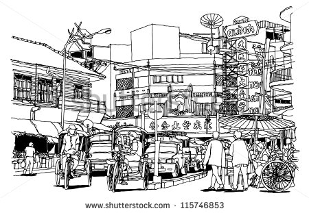 Market Building Clipart Black And White 