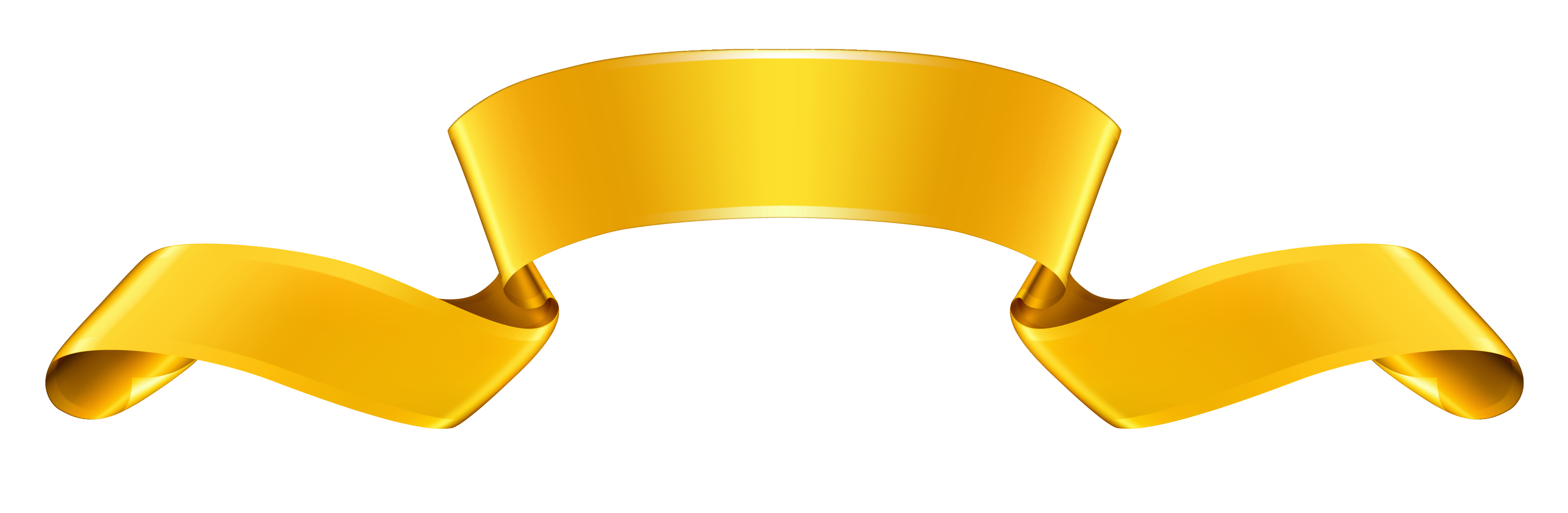 Gold Ribbon PNG Transparent Clip Art Image​