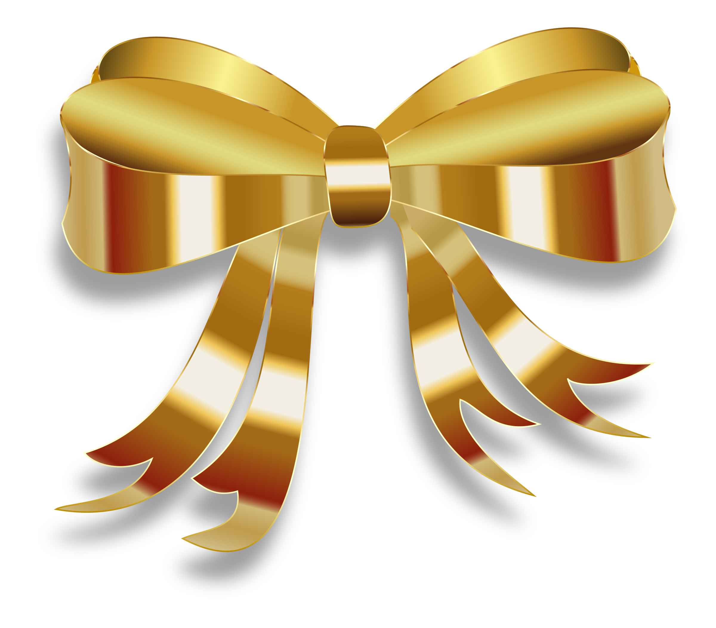 Gold Bows Or Ribbon Decorative Bow 3d Set, Gift, Present, Bow PNG  Transparent Image and Clipart for Free Download