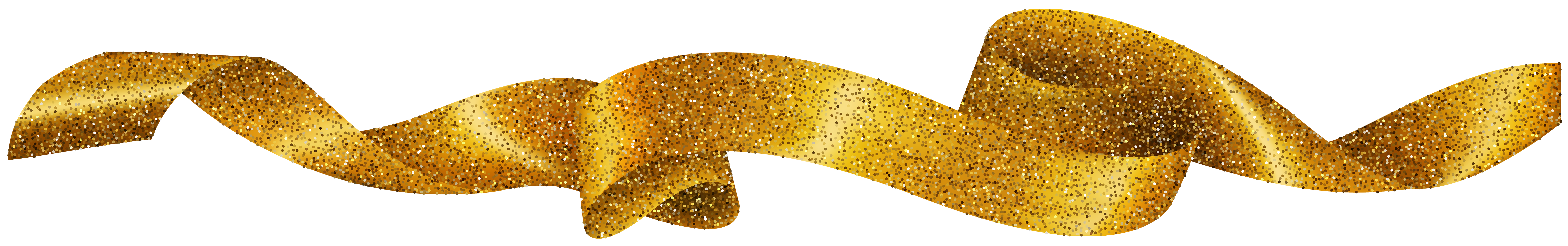 Glittering Gold Ribbon Transparent Clip Art Image 