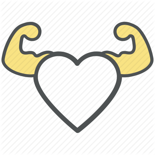 Bodybuilding, cartoon character, champion, fitness, heart flexing 