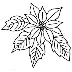 Black white christmas flower clipart 