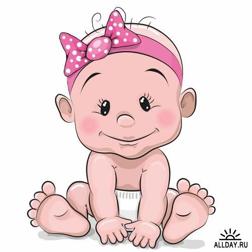 baby clipart girls 