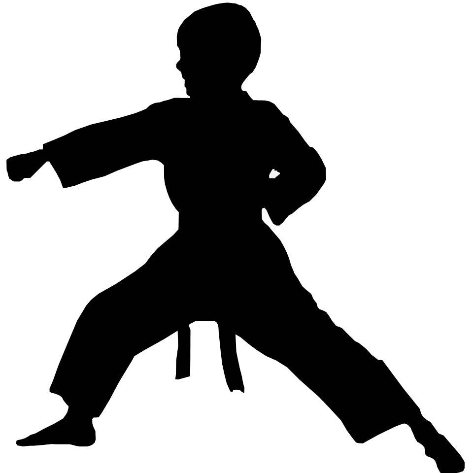 Karate pants kids silhouette clipart 