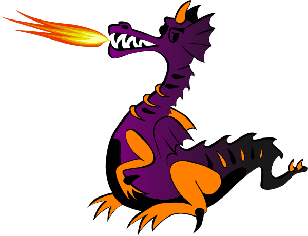 Purple Dragon With Flame Clip Art at Clker 
