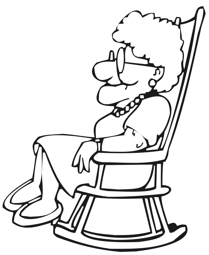 grandmother black and white clipart