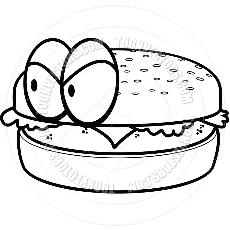 Hamburger Black And White Clipart 