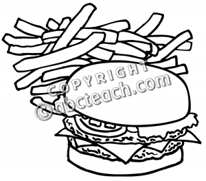 Burger Black And White Clipart 