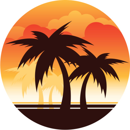 Palm Trees Sunset Clipart