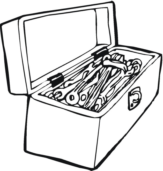 Tool box sign clipart black and white 