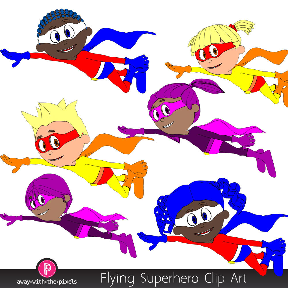 flying superhero kids