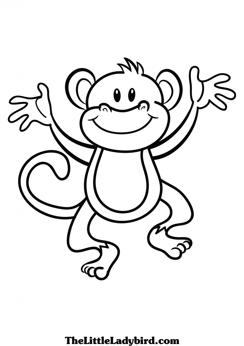 Monkey Outline Clipart 