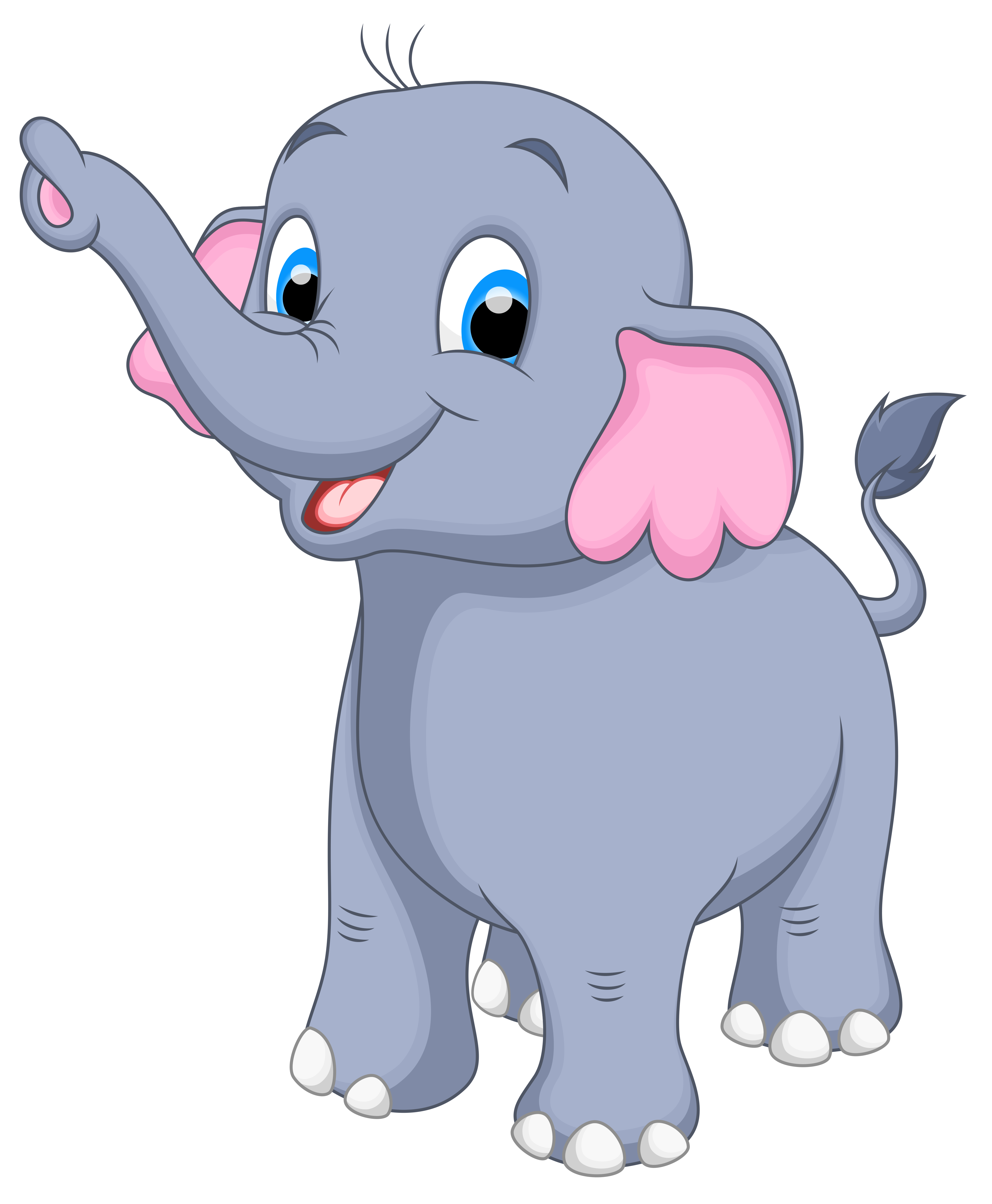 Colorful elephant reading clipart 